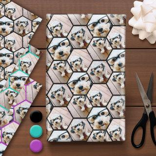 4 Photo Collage in a funky hexagon pattern  Sheets