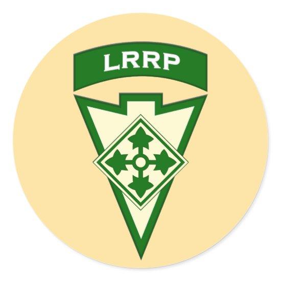 4th Infantry LRRP Recondo pocket patch UA 2 Classic Round Sticker