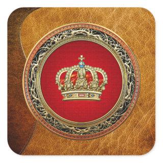 [500] Prince-Princess King-Queen Crown [Belg.Gold] Square Sticker