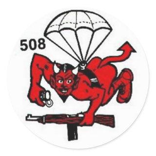508th PIR Classic Round Sticker