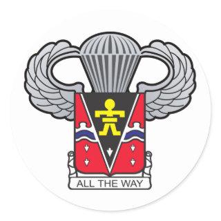 509th Airborne Crest with Airborne Wings Classic Round Sticker