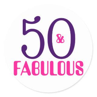 50 And Fabulous | 50th Birthday Sticker