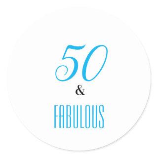 50 And Fabulous Birthday customize party stickers