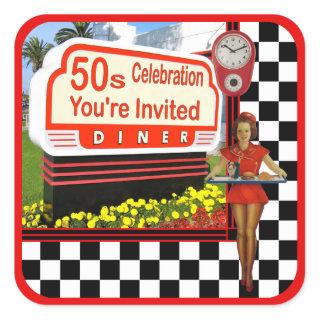 50s Retro Diner Sticker