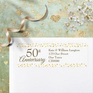 50th Anniversary Gold Confetti Return Address Label