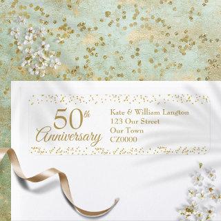 50th Anniversary Gold Dust Confetti Return Address Label