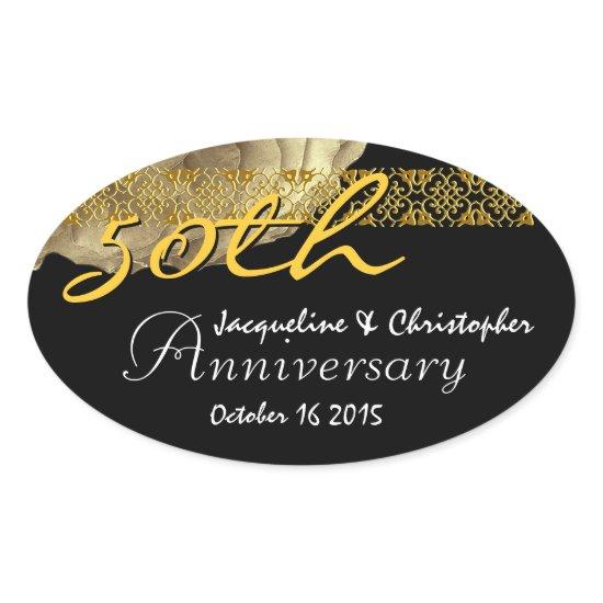 50th Anniversary GOLD Rose Sticker