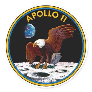 50th Anniversary Moon Landing, Apollo 11 insignia: Classic Round Sticker