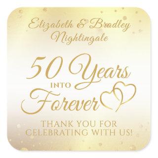 50th Anniversary YEARS INTO FOREVER Thank You  Square Sticker