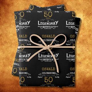50th Birthday Black Gold  Legendary Retro  Sheets