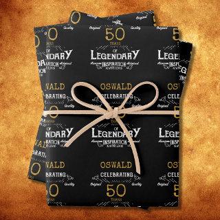 50th Birthday Black Gold  Legendary Retro  Sheets