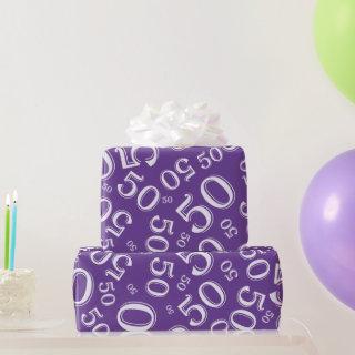 50th Birthday Large Random Number Pattern Purple