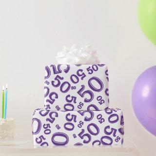 50th Birthday Large Random Number Pattern Purple
