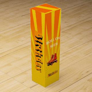 50th Birthday Roller Skate Born In The 70s    Wine Box