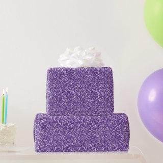 50th Birthday Small Random Number Pattern Purple