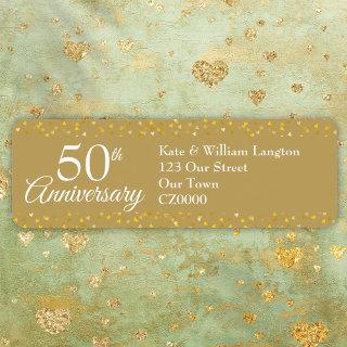 50th Wedding Anniversary Gold Return Address Label