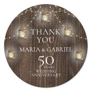 50th Wedding Anniversary Party Thank You Classic Round Sticker
