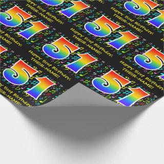 51st Birthday: Colorful Music Symbols, Rainbow 51