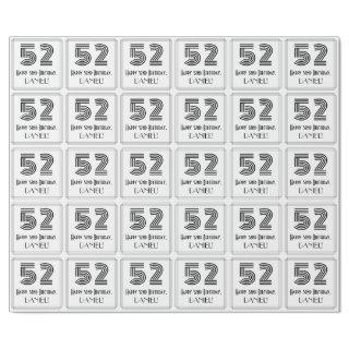 52nd Birthday: Art Deco Inspired Style "52" + Name
