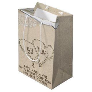 53rd Anniversary Beach Hearts Medium Gift Bag