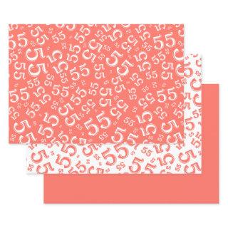 55th Birthday Coal/White Random Number Pattern 55  Sheets