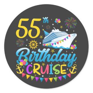 55th Birthday Cruise B-Day Party Classic Round Sticker