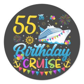 55th Birthday Cruise B-Day Party Classic Round Sticker