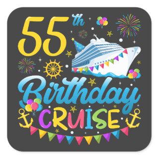 55th Birthday Cruise B-Day Party Square Sticker