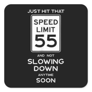 55th Birthday Speed Limit Sign Auto Mechanic Car Square Sticker