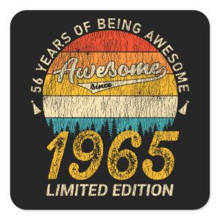56 Year Old Bday 1965 Awesome Since 56th Birthday Square Sticker