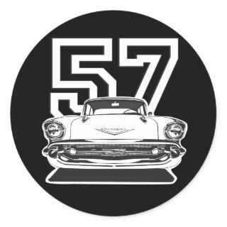 57 Bel Air Classic Round Sticker