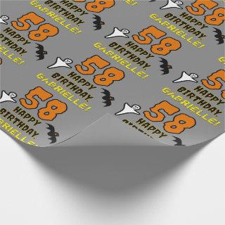 58th Birthday: Spooky Halloween Theme, Custom Name