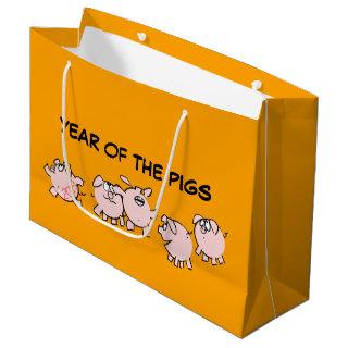 5 Funny Cartoon Comics Pig Year 2019 L Gift Bag