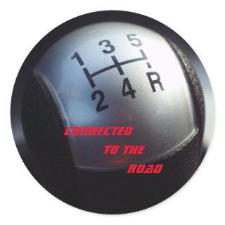 5 Speed Gear Shift Knob Photo Classic Round Sticker