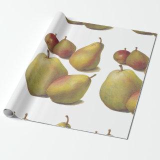 5 vintage pears illustrated