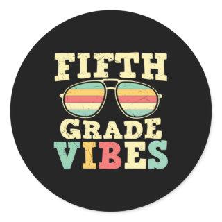 5th Grade Teacher Fifth Grade Vibes Classic Round Sticker