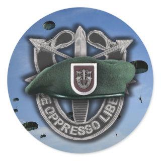 5th Special forces Green Berets veterans vets Stic Classic Round Sticker