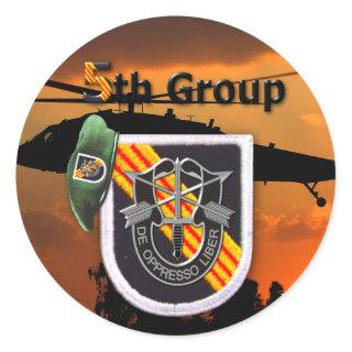 5th Special Forces Group Green Berets SF SFG Class Classic Round Sticker