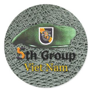 5th Special Forces Group Green Berets Vietnam War  Classic Round Sticker