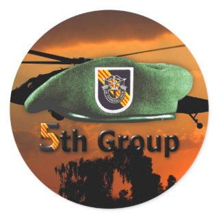 5th Special Forces Group SFG SF Veterans LRRP Classic Round Sticker