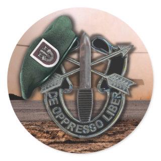 5th Special forces SFG SF Green Berets vets Classic Round Sticker