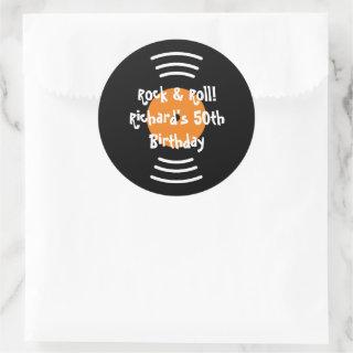 60s Rock & Roll theme Birthday party stickers