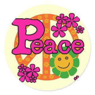 60s Style Peace T-shirts and Gifts Classic Round Sticker