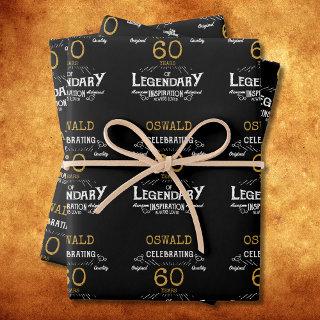 60th Birthday Black Gold  Legendary Retro  Sheets