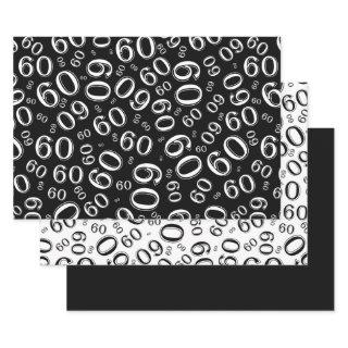 60th Birthday Black & White Number Pattern 60  Sheets