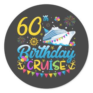 60th Birthday Cruise B-Day Party Classic Round Sticker