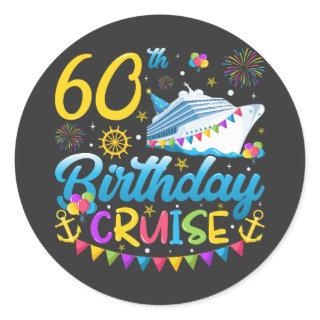 60th Birthday Cruise B-Day Party Classic Round Sticker