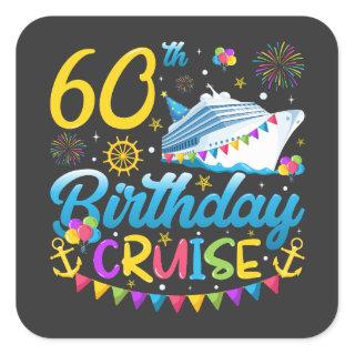 60th Birthday Cruise B-Day Party Square Sticker
