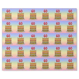 60th Birthday: Fun Cake and Candles + Custom Name