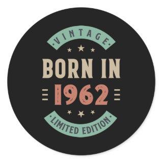 60th Birthday Funny,Vintage 1962,60th Birthday Classic Round Sticker